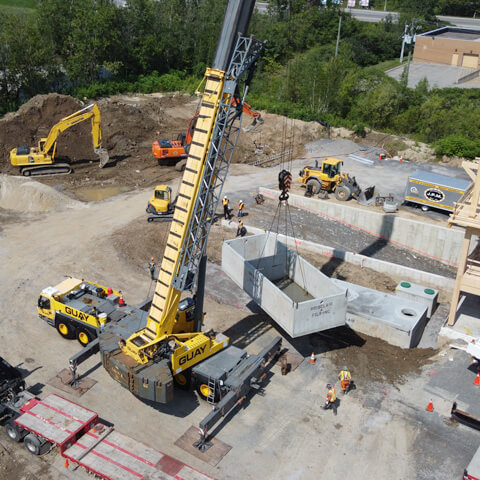 Travaux d'excavation et mise en place système de traitement des eaux usées