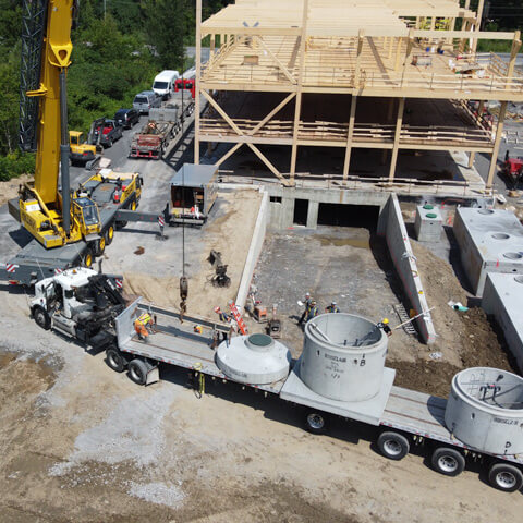 Travaux d'excavation et mise en place système de traitement des eaux usées